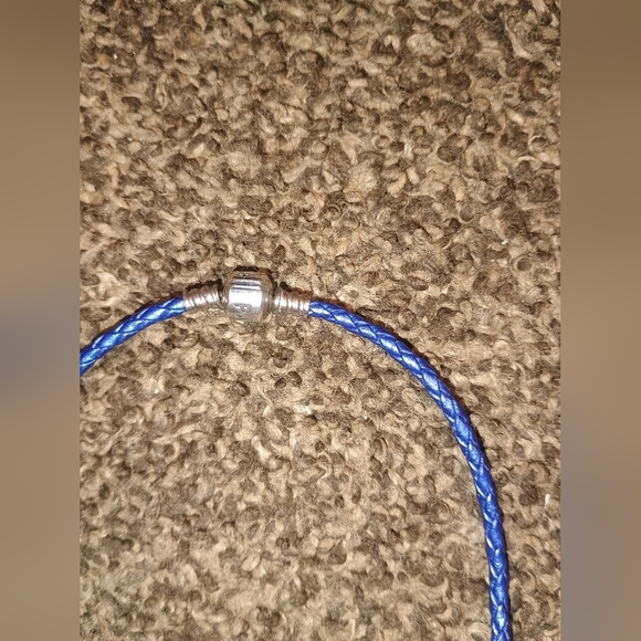 Pandora Braided Leather Blue (Stamped ALE S925) - Picture 7 of 8
